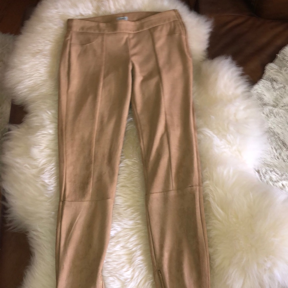 Camel Brown SOFT FAUX SUEDE STRETCH PANT LEGGINGS